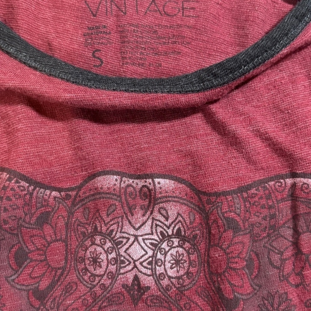 L.O.L. Vintage Elephant Women Size S Long Tee Bohochic Boho Yoga Earthy Hippie - Picture 4 of 5